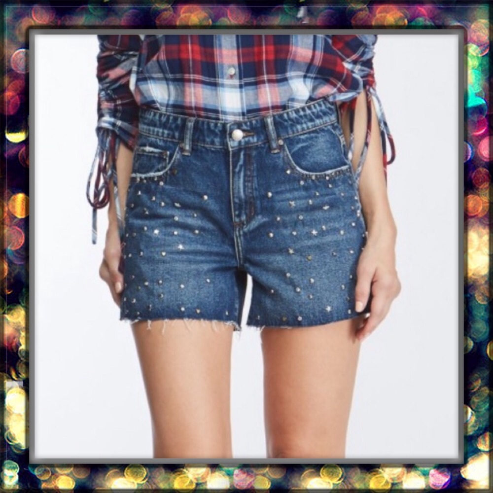 [Velvet Heart] studded denim shorts
